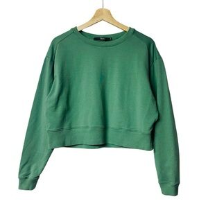 Ibex Wool Blend Crew Neck Pullover Sweatshirt Teal Green Soft Comfortable